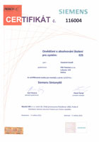 Certifikát Siemens